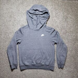 Nike‎ Sweatshirt Womens Small Gray Cowl Neck Pull-Over Hoodie Sweater